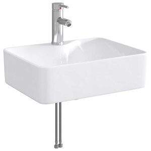 vidaXL Lavabo de salle de bains Chrome 48 5 x 37 5 x 13 cm métal