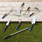HI Ensemble d'outils de jardin 8 Pièces Argenté Métal