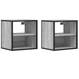 vidaXL Tables de chevet murales 2 Pièces sonoma gris 40x31x39 5 cm