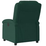vidaXL Fauteuil inclinable électrique vert foncé velours