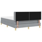 Lit gris clair avec sommier 140x190 cm en tissu