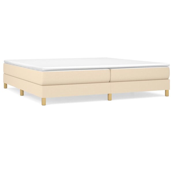 vidaXL Sommier à lattes de lit avec matelas Crème 200x200 cm Tissu