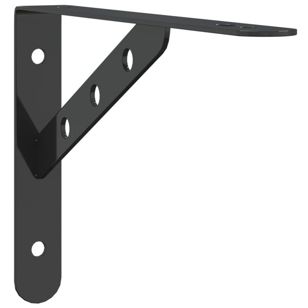 vidaXL Supports d'étagères 4 Pièces 23 5x2 5x15 5cm noir acier inoxydable