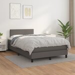 vidaXL Sommier à lattes de lit avec matelas gris 120x190 cm similicuir