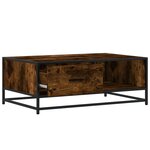 vidaXL Table basse chêne fumé 90x57x35 cm bois d'ingénierie et métal