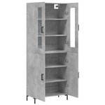 vidaXL Buffet haut Gris béton 69 5x34x180 cm Bois d'ingénierie