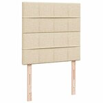 vidaXL Lit ottoman avec matelas et LED crème 90x200 cm tissu