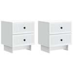 vidaXL Cabinet de chevet avec tiroir 2 Pièces Blanc 43 x 34 5 x 47 5 cm