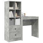 vidaXL Bureau avec tiroir 2 Pièces Gris béton