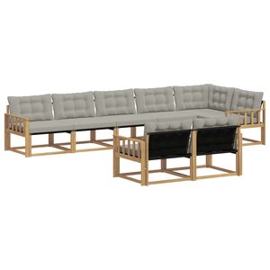 vidaXL Ensemble de canapés d'extérieur 8 pc Blanc et gris clair