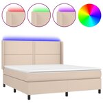 vidaXL Sommier à lattes de lit matelas LED Cappuccino 180x200 cm