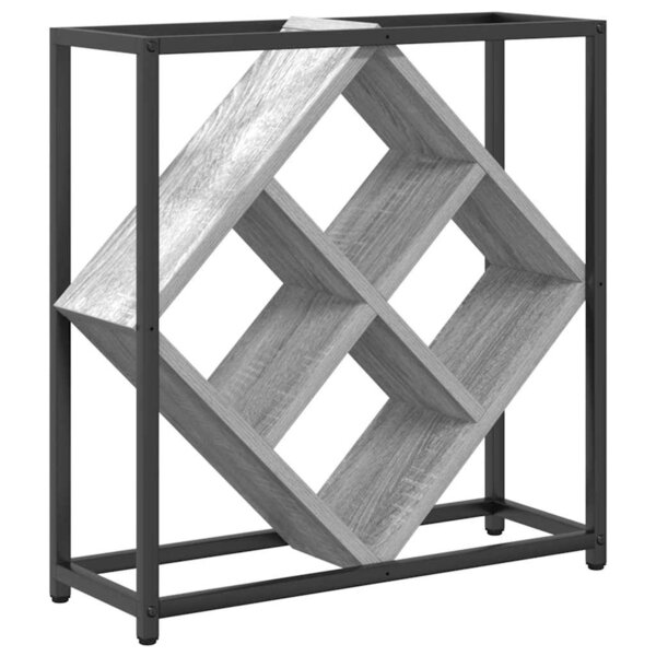 vidaXL Étagère à vin Gris 51 x 18 x 52 5 cm Bois d'ingénierie