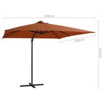 vidaXL Parasol déporté avec lumières LED Terre cuite 250x250 cm