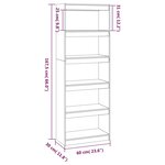 vidaXL Bibliothèque/Séparateur de pièce Gris 60x30x167 5 cm Pin massif