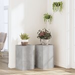 vidaXL Supports pour plantes 2 Pièces gris béton bois d'ingénierie