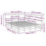 vidaXL Lit bibliothèque sans matelas cire marron 150x200 cm pin massif