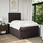 vidaXL Sommier à lattes de lit et matelas marron foncé 120x190cm tissu