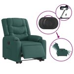 vidaXL Fauteuil inclinable électrique vert foncé tissu