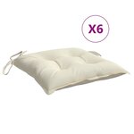 vidaXL Coussins de chaise lot de 6 blanc crème 50x50x7 cm tissu oxford
