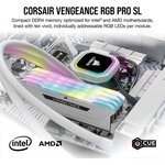 CORSAIR Mémoire PC DDR4 - VENGEANCE RGB PRO SL 32Go (2x16Go) - 3200Mhz - CAS 16 - White (CMH32GX4M2E3200C16W)