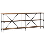 Table Console vidaXL Bois Ancien 200x30x75 cm Bois Aggloméré et Acier