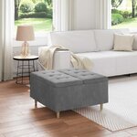 vidaXL Pouf de rangement Gris foncé 80 x 80 x 45 cm Velours