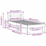 vidaXL Cadre de lit Marron 100 x 200 cm Bois de pin massif