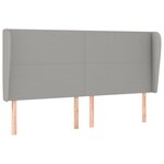 vidaXL Tête de lit avec oreilles Gris clair 163x23x118/128 cm Tissu
