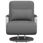 vidaXL Fauteuil pivotant et canapé-lit gris foncé tissu