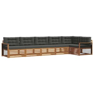 vidaXL Ensemble de canapés d'extérieur 6 Pièces Naturel et Anthracite