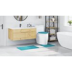 vidaXL Tapis de bain 3 Pièces Turquoise 50 x 50 cm Polypropylène