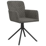 vidaXL Chaises pivotantes à manger lot de 2 Gris foncé Velours