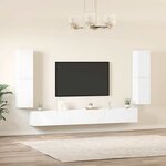 vidaXL Ensemble de meubles TV 7 Pièces Blanc Bois d'ingénierie
