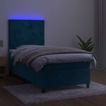 vidaXL Sommier à lattes de lit avec matelas et LED Bleu foncé 90x200cm