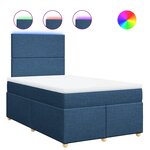 vidaXL Sommier à lattes de lit avec matelas Bleu 120x200 cm Tissu