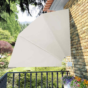 vidaXL Auvent latéral pliable de balcon Crème 210 x 210 cm
