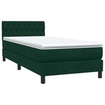 vidaXL Sommier à lattes de lit et matelas et LED vert foncé 90x220 cm velours