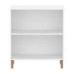 Flexa SAGA etagere basse avec tablette reglable Blanche Pieds en chene