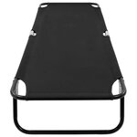vidaXL Chaise longue pliable Noir Acier