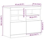 vidaXL Meuble de rangement avec lumières LED Bois ancien 81x37x67 cm