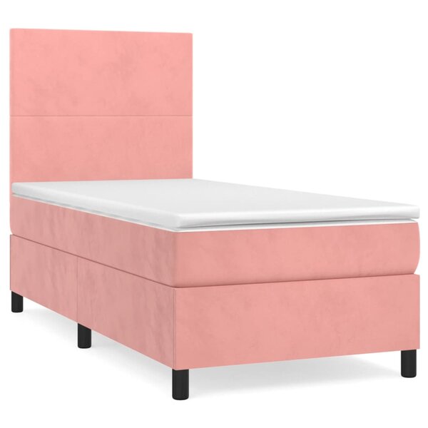 vidaXL Sommier à lattes de lit et matelas Rose 80x200 cm Velours