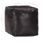vidaXL Pouf 40 x 40 x 40 cm Noir Cuir véritable de chèvre