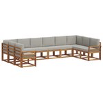 vidaXL Ensemble de canapés d'extérieur 10 pc Gris Naturel et Clair
