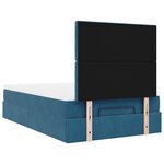vidaXL Cadre de lit ottoman avec matelas bleu foncé 120x200 cm velours