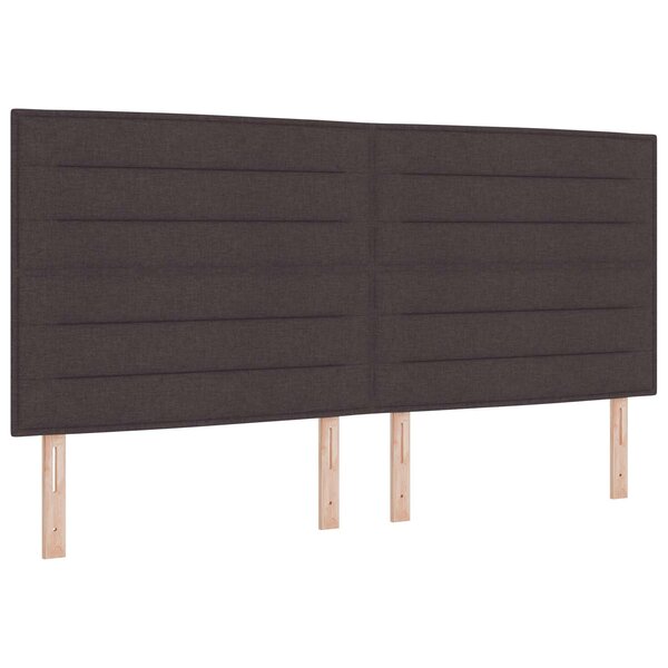 vidaXL Tête de lit LED avec bandes LED Marron foncé 200 cm tissu