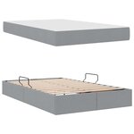 vidaXL Lit avec rangement et matelas Gris clair 120 x 200 cm Polyester