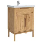 vidaXL Meuble sous Lavabo de Salle de Bain FLORO Cire marron