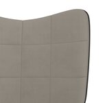 vidaXL Chaise à bascule avec repose-pied Gris clair Velours et PVC