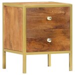 vidaXL Table de chevet 40 x 35 x 50 cm Bois de manguier solide