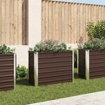 vidaXL Lit surélevé de jardin Marron 100x40x77 cm Acier galvanisé
